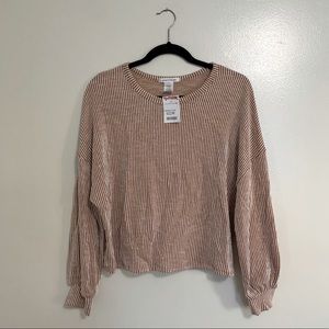 Orange and white striped top